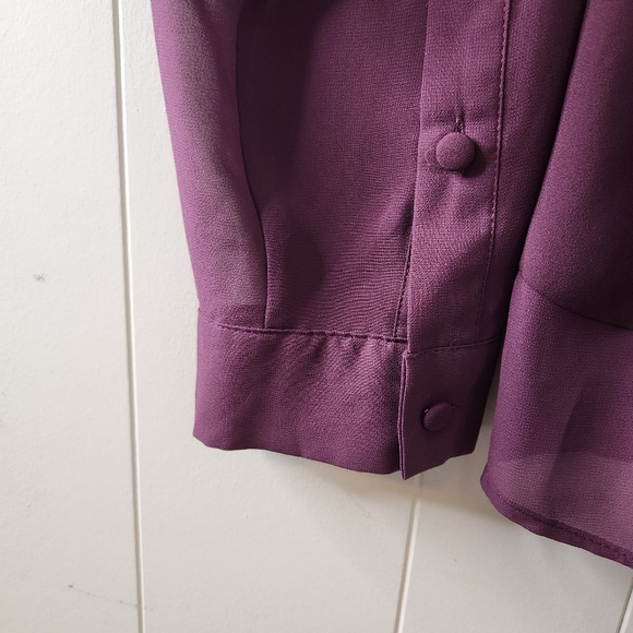 Torrid Purple Sheer Long Sleeve Blouse Top Office Work Wear Casual Plus size 1X - Picture 3 of 6